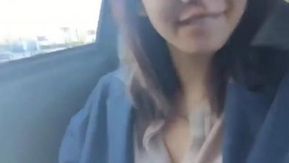 Selfie y masturbación en el coche.