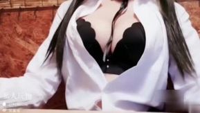 A melhor deusa do final de 2018~Traje de secretária com seios grandes e tentação!!