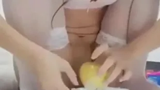 [Anal show live broadcast] I really put a cucumber in my pussy and insert it into my asshole