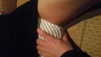 The little slut was filmed having her lower body touched and she was laughing while filming it