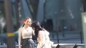 A beautiful and naughty lady picks up a naive amateur girl on the street