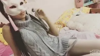 Weibo cat girl pacote de imagens VIP suéter de gola alta com vídeo, 54P 4V