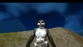 Animación 3D de pandas.