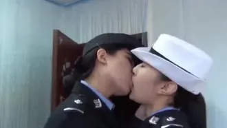 Chinese model Yaqi and Yuyou are lesbians in uniform