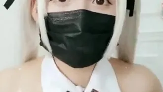 The best Weibo cute girl with white stockings and socks, Groya-bunny girl having sex with her socks in the sky, riding like crazy