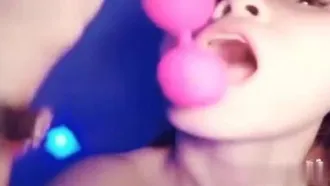F Busty girl is very naughty when playing with smart ball