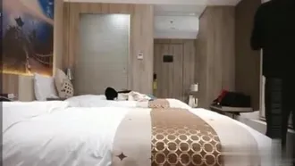 Secretly filmed real-life hookup recording of a slender beauty with snow-white skin, hugging her and fucking her pussy hard in a hotel