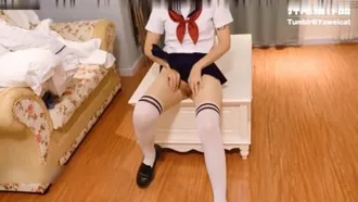 Internet celebrity girl Oshio Neko's latest sex desire series in 2019-JK uniform beautiful girl is super active and rides on top, screams wantonly, orgasms are sensitive and twitches, HD 1080P version