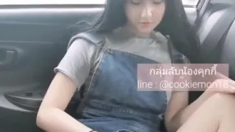 Super on-point kawaii Thai school girl, masturbating in the car and her gasping sounds are so vivid, I wonder if the driver can control the speed?