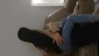 Big ass goddess in tight jeans gets fucked from the sofa to the bed