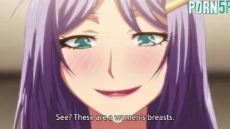 Cartoon-H-Anime-Pornofilm mit erstklassigem Körper und wunderschönen Brüsten, die oben wild zittern und gute Blowjob-Fähigkeiten vermitteln