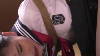 Tightly bound and trained, fucked and creampied student girl Akimi Juri