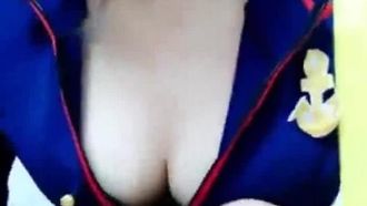 [精選直播!] 制服小美女與屁孩直播啪啪! 說要口爆結果內射一半以上