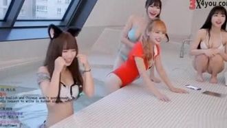 [Corée du Sud] Les jolies présentatrices en direct se retrouvent lors d'une pool party~ Différents mini-jeux font bouillir le sang des papas~