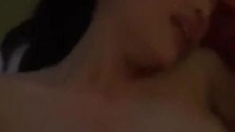 The girl with big boobs fucks and shakes her tits and screams loudly