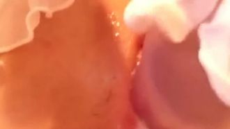 可愛い白虎ロリが二穴挿入されて白い汁ダダ漏れ