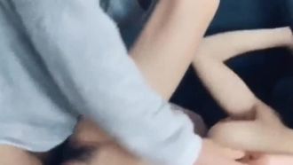 (Deer girl) had passionate sex with her beautiful girlfriend on the sofa and finally creampied her