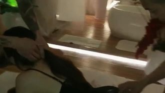 (Miss Zhao family) Wonderful 4P in the hotel with the lady in black stockings