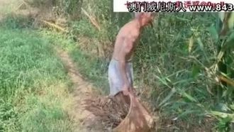 The 70-year-old man is seduced by a female ghost! Real sex and pussy fucking!