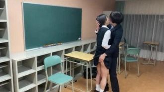 Japanese female students have sex in the classroom