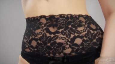 Black Fuzzy Bra and Garter Stockings