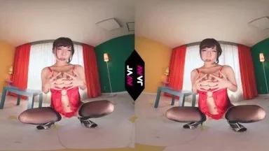 [VR] 假陽具與唾液和太頑皮的臀部