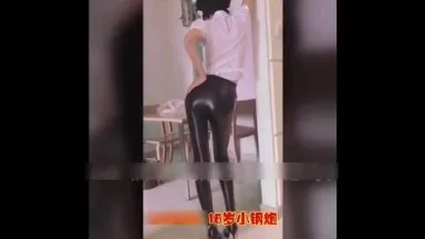 The little queen in leather pants and high heels has sex with a male dog man like crazy, her beautiful feet are seductive and her asshole is violently penetrated