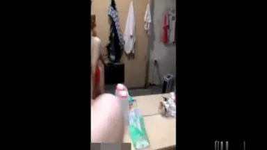 A hot local starlet has passionate sex with her boyfriend in the dressing room