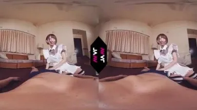 [VR]七偷偷给我用无割女仆反射疗法口交