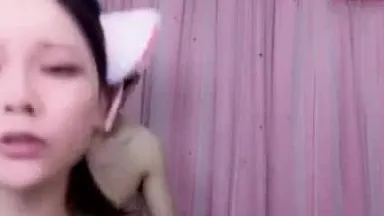 A cute white tiger girl with big white breasts and sexy outfit has sex with two people. She touches her vibrator on the chair and gets fucked hard from behind in the mouth. Part 2