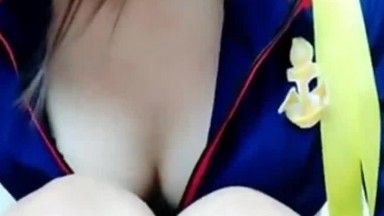 [Selected Live Broadcast!] A beautiful girl in uniform has sex with a boy in a live broadcast! She said she wanted a blowjob and ended up cumming more than half of her body.