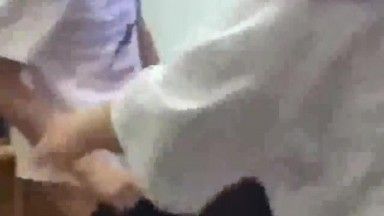 College students really dare to play!! Brother with a big cock was forced to take off his pants by two vixens!! He had to force himself on!!