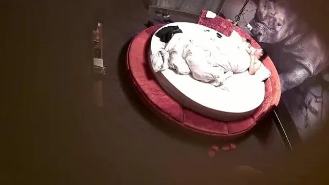 精品酒店大圆床偷拍中年事业男和少妇开房偷情搞完抽口烟
